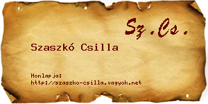 Szaszkó Csilla névjegykártya