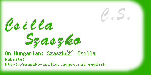 csilla szaszko business card